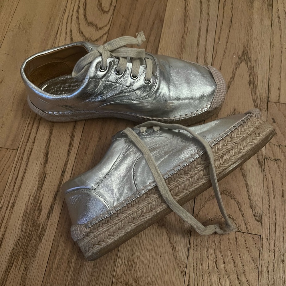 Maison Margiela - silver raffia sneakers - bit of a built-in platform - 37 - Picture 4 of 8